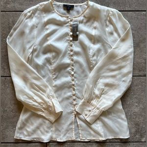 NWT Sheer J. Crew Blouse with Buttons